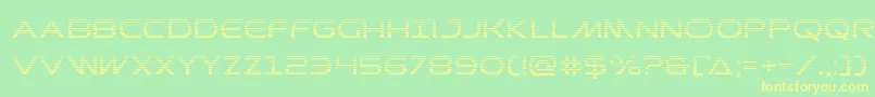 Prometheangrad-fontti – keltaiset fontit vihreällä taustalla