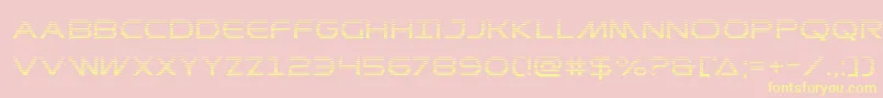 Prometheangrad-fontti – keltaiset fontit vaaleanpunaisella taustalla
