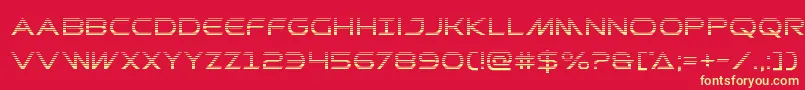 Prometheangrad-fontti – keltaiset fontit punaisella taustalla