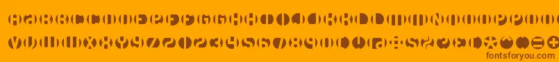 Fonte Dblayer3 – fontes marrons em um fundo laranja