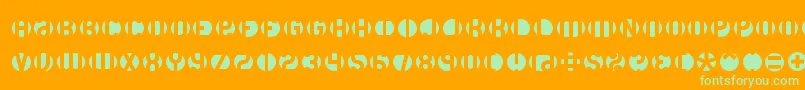 Dblayer3-Schriftart – Grüne Schriften auf orangefarbenem Hintergrund