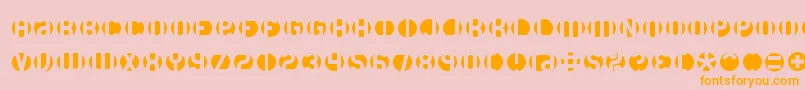 Dblayer3-Schriftart – Orangefarbene Schriften auf rosa Hintergrund