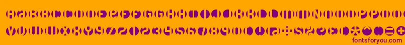 Dblayer3-Schriftart – Violette Schriften auf orangefarbenem Hintergrund