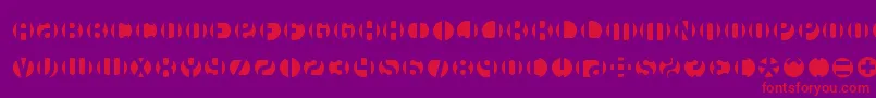 Dblayer3-Schriftart – Rote Schriften auf violettem Hintergrund