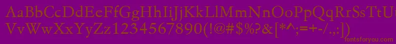 Garamondno4teelig Font – Brown Fonts on Purple Background