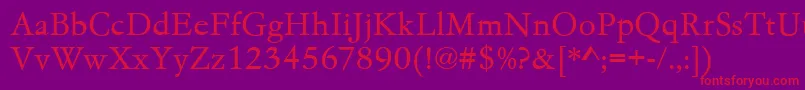 Garamondno4teelig Font – Red Fonts on Purple Background