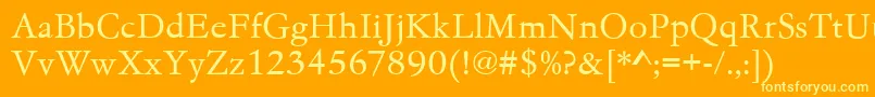 Garamondno4teelig Font – Yellow Fonts on Orange Background