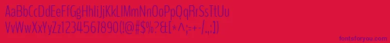 BenchnineLight Font – Purple Fonts on Red Background