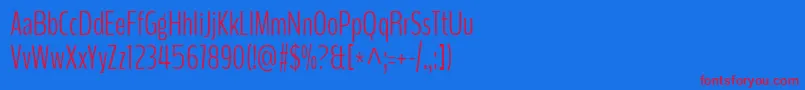 BenchnineLight Font – Red Fonts on Blue Background