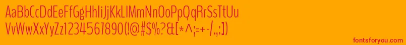 BenchnineLight Font – Red Fonts on Orange Background