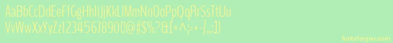 BenchnineLight-fontti – keltaiset fontit vihreällä taustalla