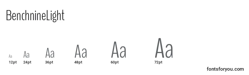 BenchnineLight Font Sizes