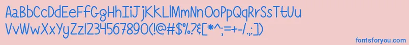 フォントSimplyComplicatedOtf – ピンクの背景に青い文字