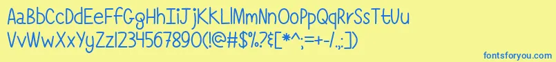 SimplyComplicatedOtf Font – Blue Fonts on Yellow Background