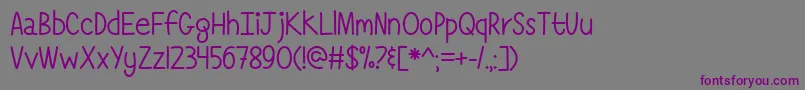 フォントSimplyComplicatedOtf – 紫色のフォント、灰色の背景