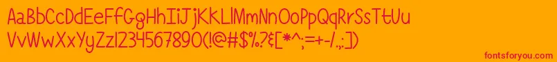 SimplyComplicatedOtf Font – Red Fonts on Orange Background