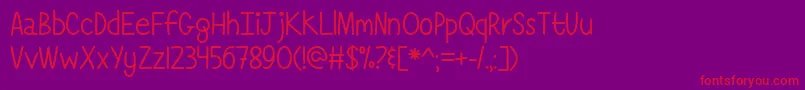 フォントSimplyComplicatedOtf – 紫の背景に赤い文字