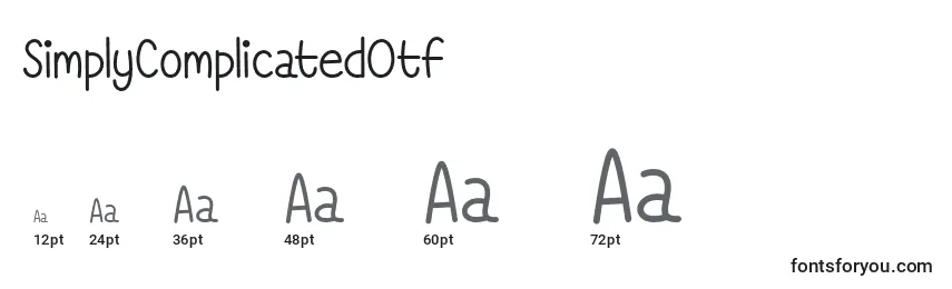 Размеры шрифта SimplyComplicatedOtf