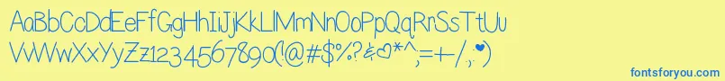 Lilian Font – Blue Fonts on Yellow Background