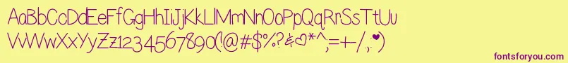 Lilian Font – Purple Fonts on Yellow Background
