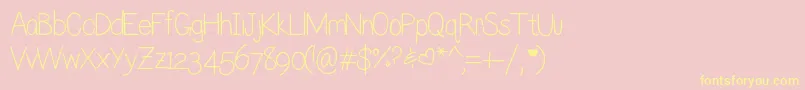 Lilian-Schriftart – Gelbe Schriften auf rosa Hintergrund
