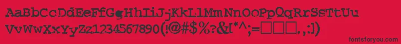 CrudRegular Font – Black Fonts on Red Background