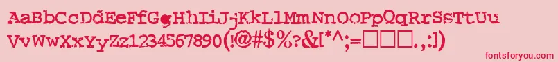 CrudRegular-Schriftart – Rote Schriften auf rosa Hintergrund