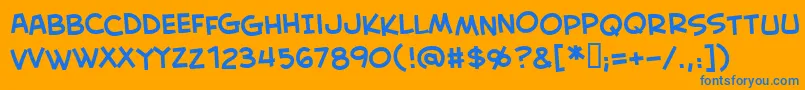 CreativeblockBb Font – Blue Fonts on Orange Background