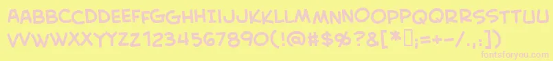 CreativeblockBb Font – Pink Fonts on Yellow Background