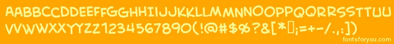 CreativeblockBb Font – Yellow Fonts on Orange Background