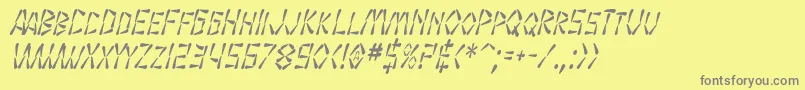 SfWasabiCondensedItalic Font – Gray Fonts on Yellow Background