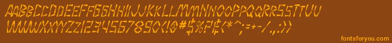 SfWasabiCondensedItalic Font – Orange Fonts on Brown Background