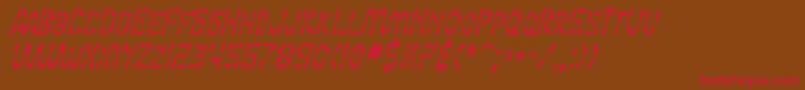 SfWasabiCondensedItalic Font – Red Fonts on Brown Background