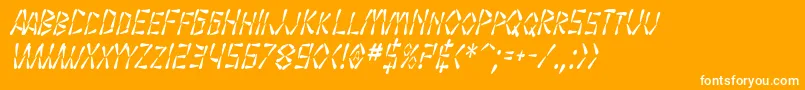フォントSfWasabiCondensedItalic – オレンジの背景に白い文字