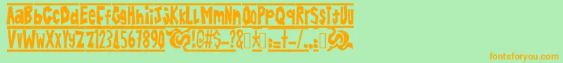 BatikAlin Font – Orange Fonts on Green Background