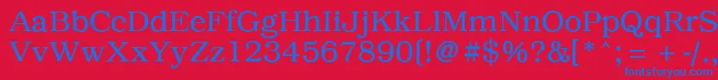 PcBrusselsLight Font – Blue Fonts on Red Background