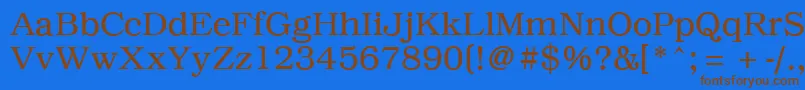 PcBrusselsLight Font – Brown Fonts on Blue Background