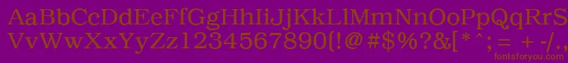 PcBrusselsLight Font – Brown Fonts on Purple Background