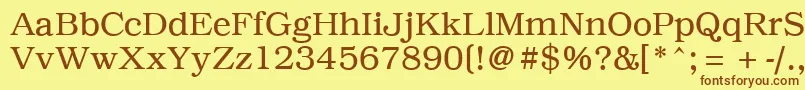 PcBrusselsLight Font – Brown Fonts on Yellow Background