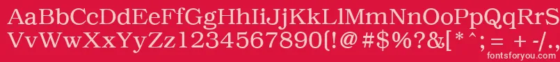 PcBrusselsLight Font – Pink Fonts on Red Background