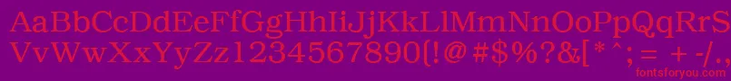 PcBrusselsLight Font – Red Fonts on Purple Background