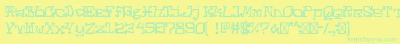 CatscratchfeverRegular Font – Green Fonts on Yellow Background