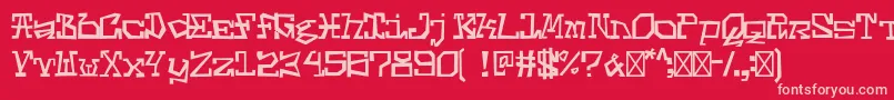 CatscratchfeverRegular Font – Pink Fonts on Red Background
