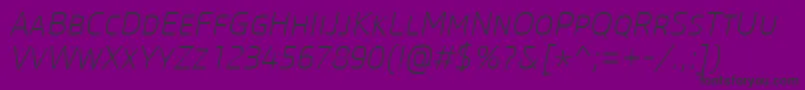 CoreSansMSc25ExtralightItalic Font – Black Fonts on Purple Background