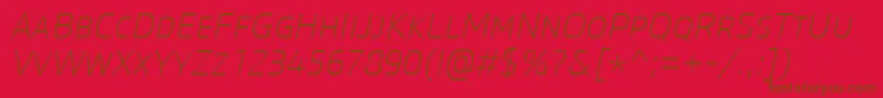 CoreSansMSc25ExtralightItalic Font – Brown Fonts on Red Background