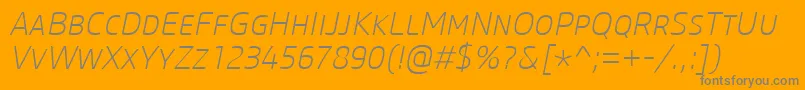 CoreSansMSc25ExtralightItalic Font – Gray Fonts on Orange Background