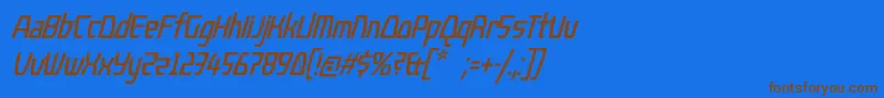 Шрифт KompressorItalic – коричневые шрифты на синем фоне