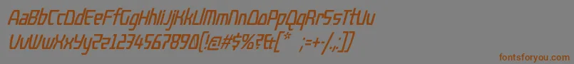 KompressorItalic Font – Brown Fonts on Gray Background