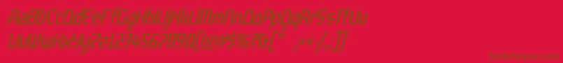 KompressorItalic Font – Brown Fonts on Red Background
