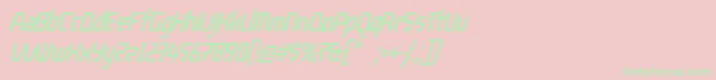 KompressorItalic Font – Green Fonts on Pink Background